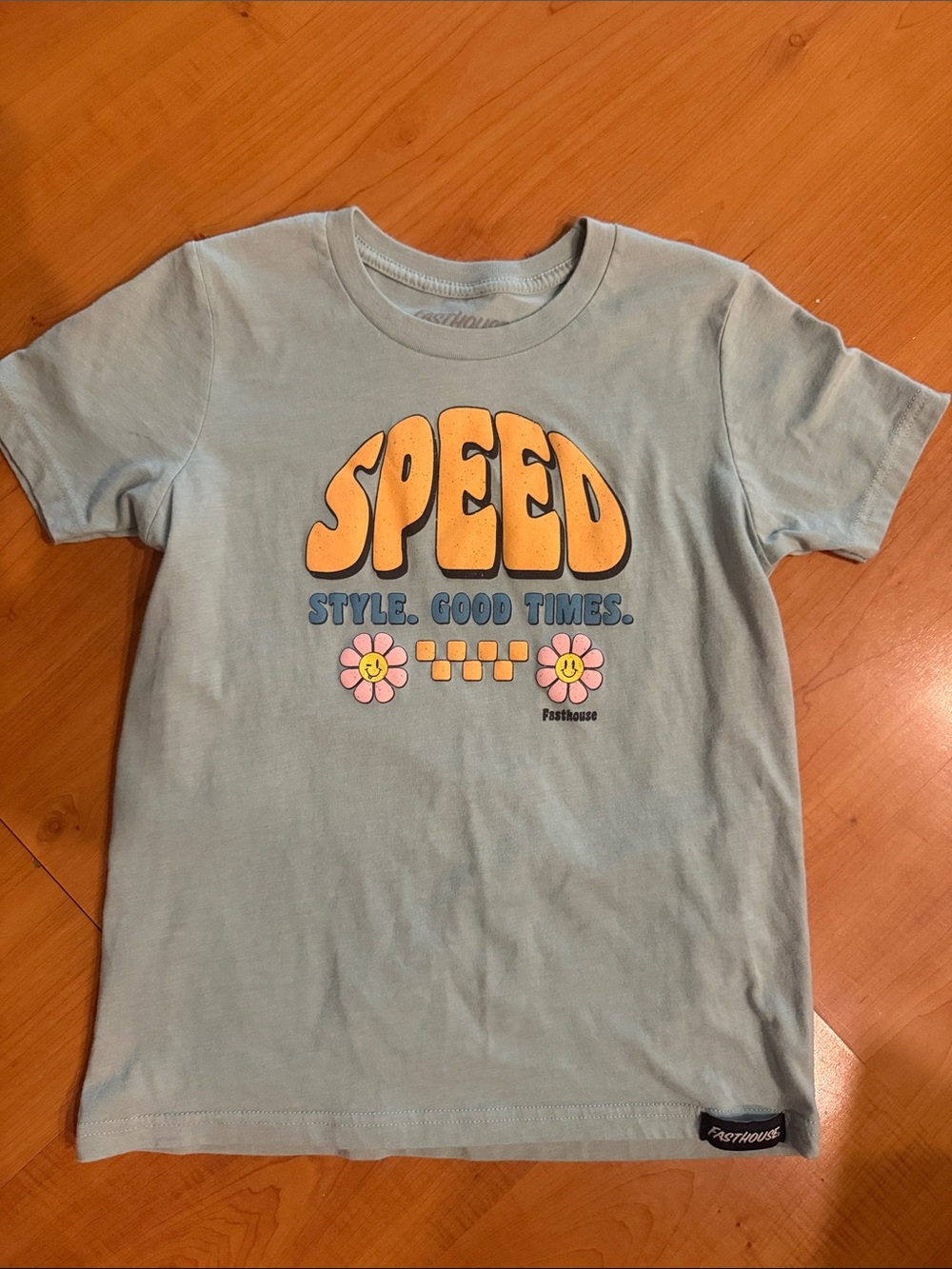 Fasthouse Light Blue "SPEED" Graphic Tee for Kids